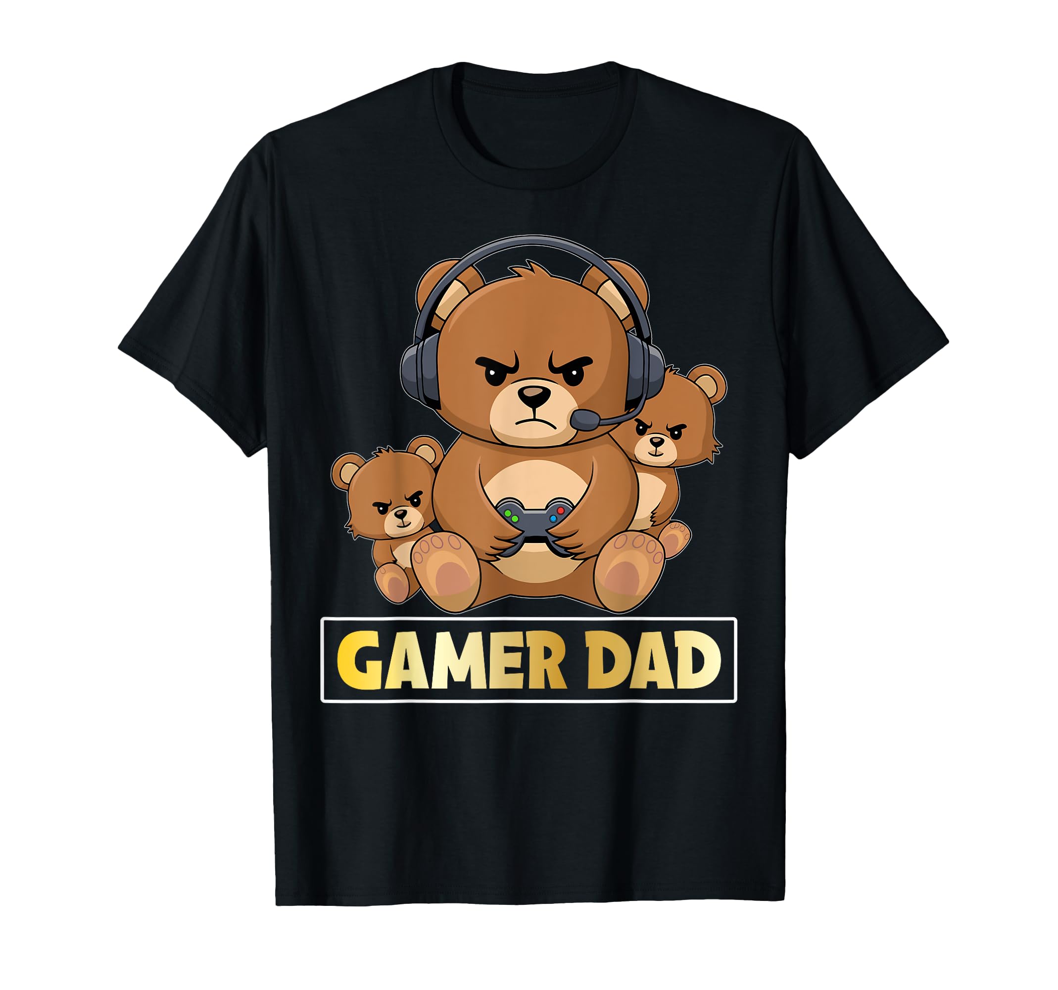 Gamer Dad Bear Fathers Day Dads Father T-Shirt - Custom Art Print Unisex - T-Shirt, Sweatshirt, Hoodie
