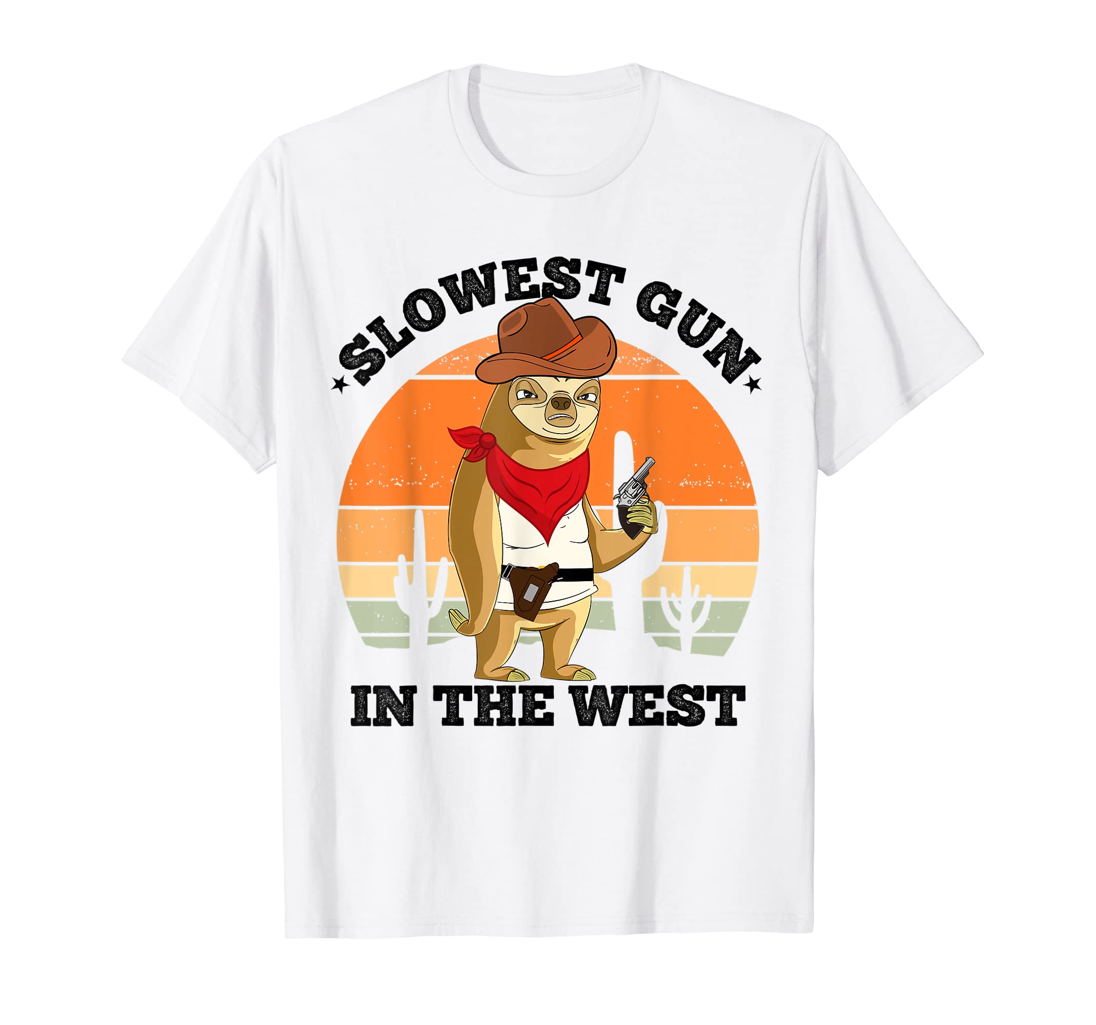 Sloth Cowboy Slowest Gun West Funny T-Shirt - Unique Graphic for Adults - T-Shirt, Sweatshirt, Hoodie