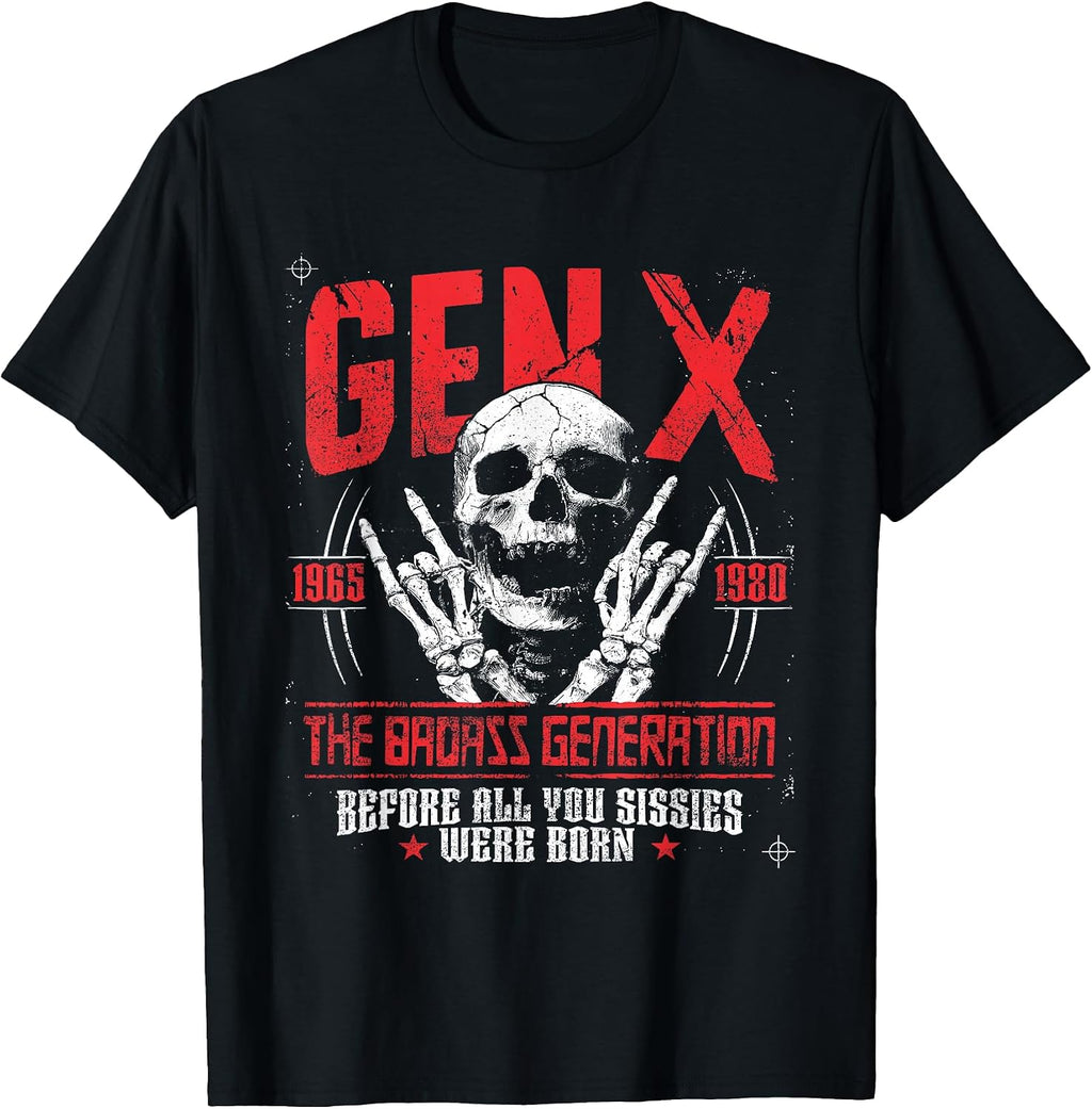 Retro Gen X Badass Generational Merch - Adult & Kids T-Shirts, Sweatshirts & Hoodies apparel design preview 1