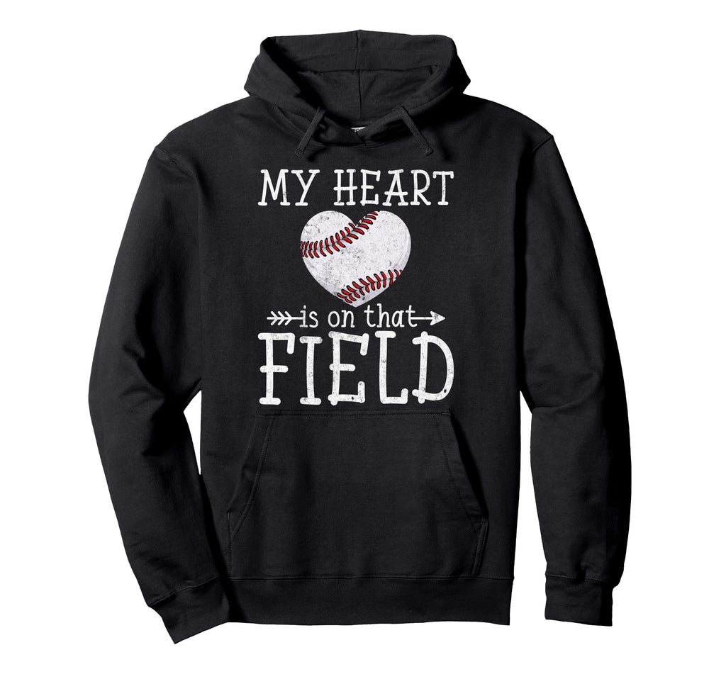 My Heart Is That Field Baseball Heart Hoodie - Unique Graphic for Adults - T-Shirt, Sweatshirt, Hoodie