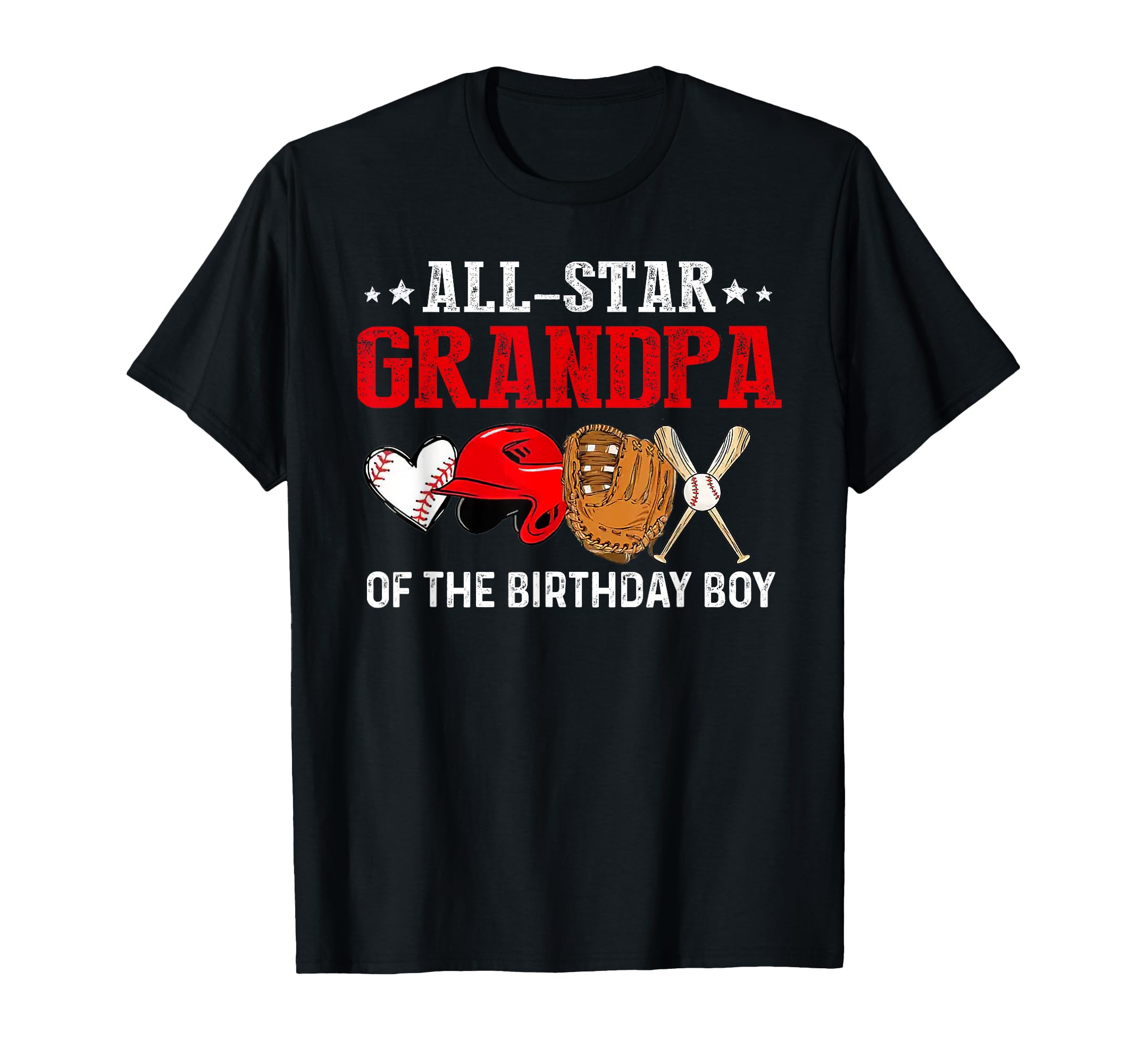 Mens All Star Grandpa Birthday Baseball T-Shirt - Trendy Graphic Unisex - T-Shirt, Sweatshirt, Hoodie