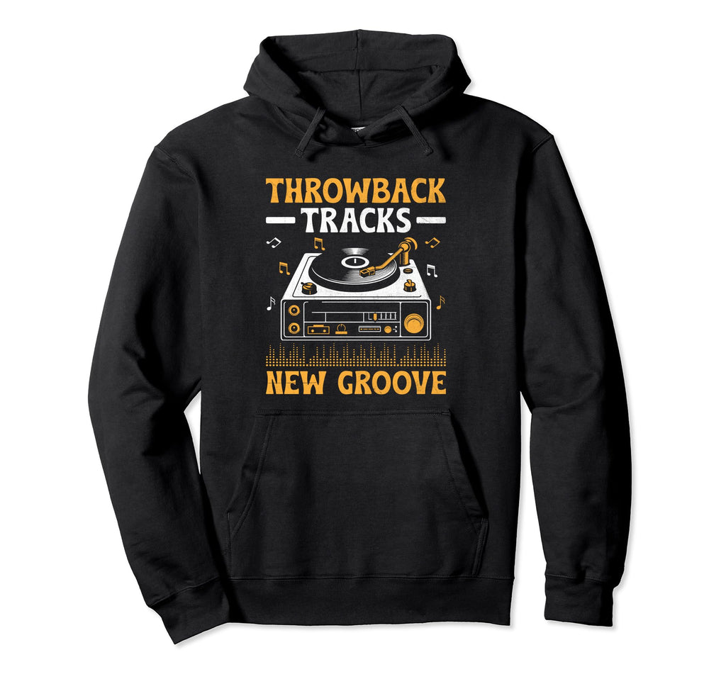 Funny Old School Dj Equipment Table Hoodie - Minimalist Print for Adults - T-Shirt, Sweatshirt, Hoodie
