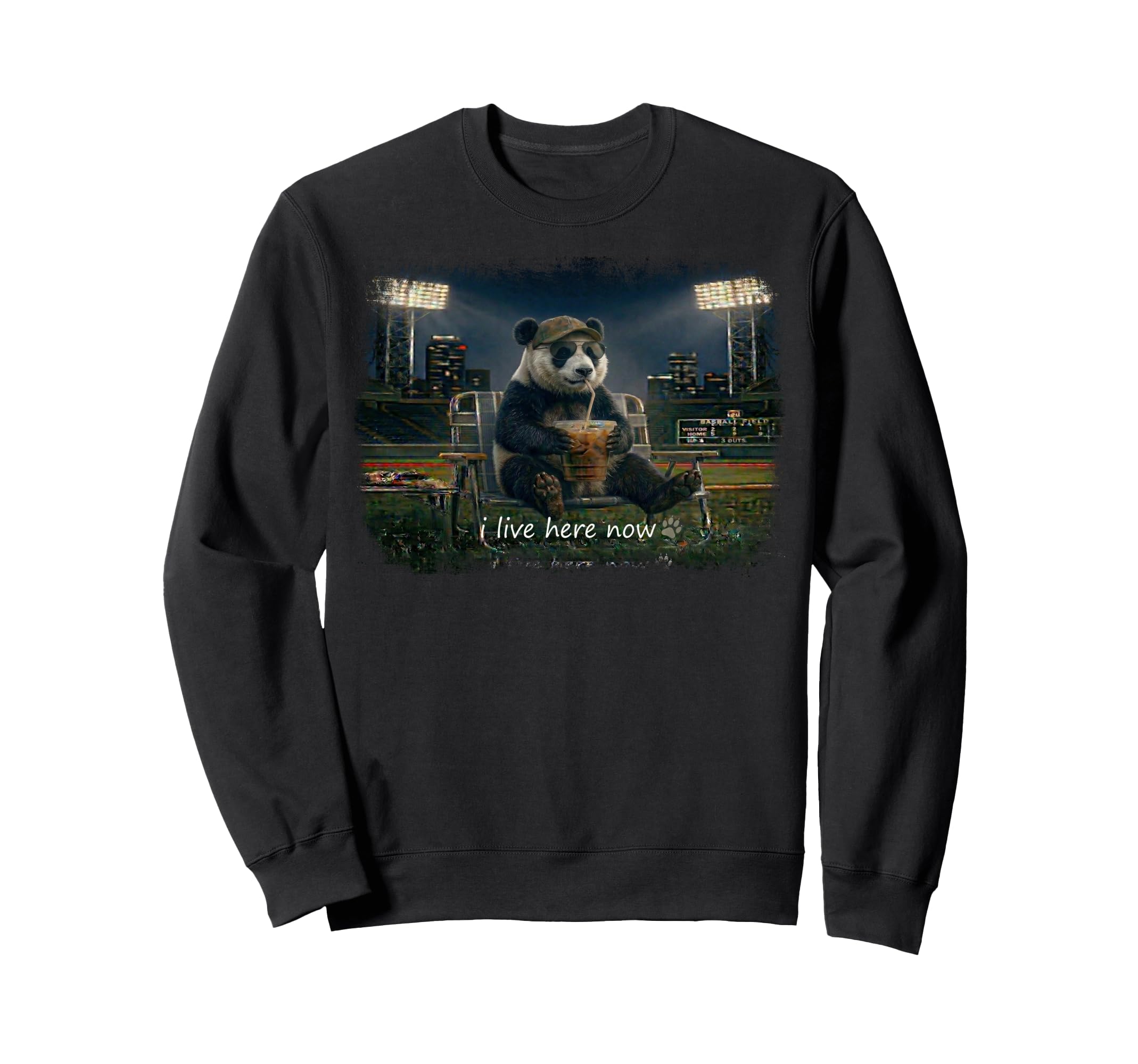 Funny Panda Ballfield Baseball Field Sweatshirt - Minimalist Print Unisex - T-Shirt, Sweatshirt, Hoodie