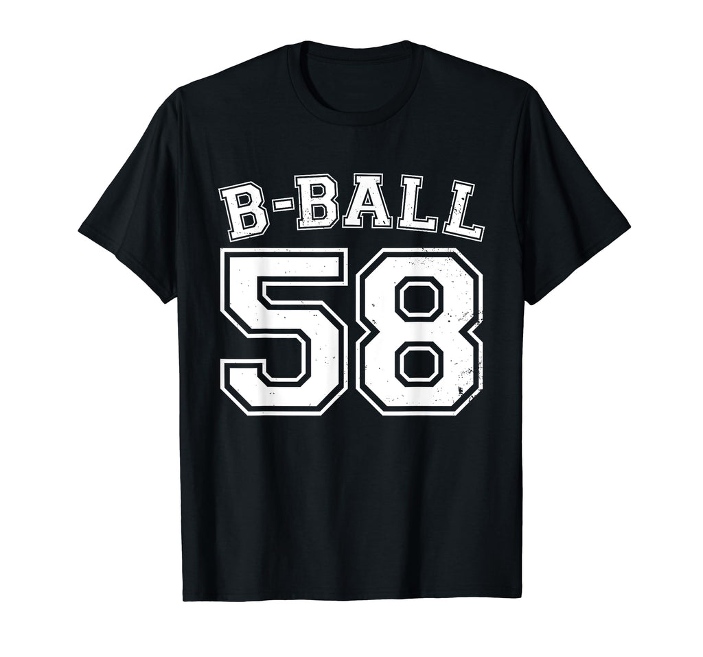 B Ball Basketball Player Number 58 T-Shirt - Minimalist Print for Adults - T-Shirt, Sweatshirt, Hoodie