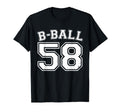 B Ball Basketball Player Number 58 T-Shirt - Minimalist Print for Adults - T-Shirt, Sweatshirt, Hoodie