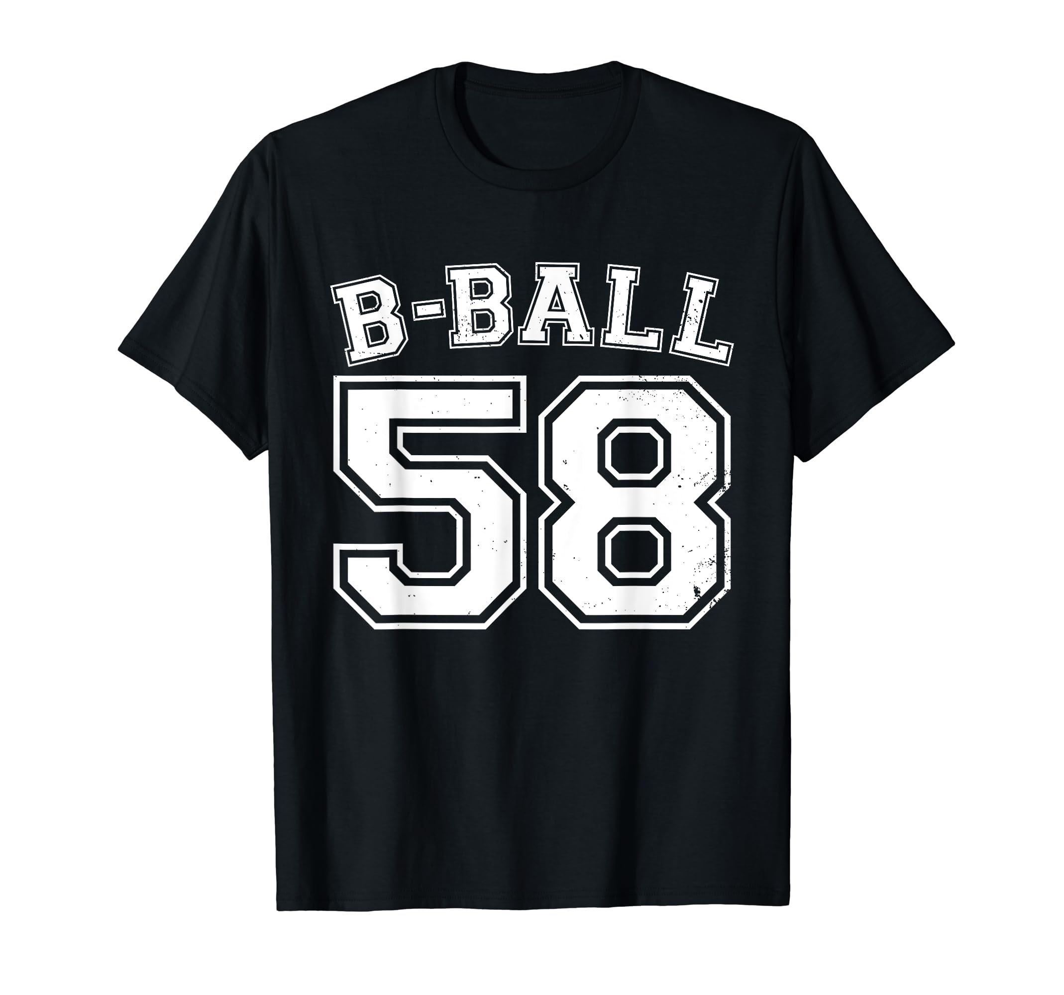 B Ball Basketball Player Number 58 T-Shirt - Minimalist Print for Adults - T-Shirt, Sweatshirt, Hoodie