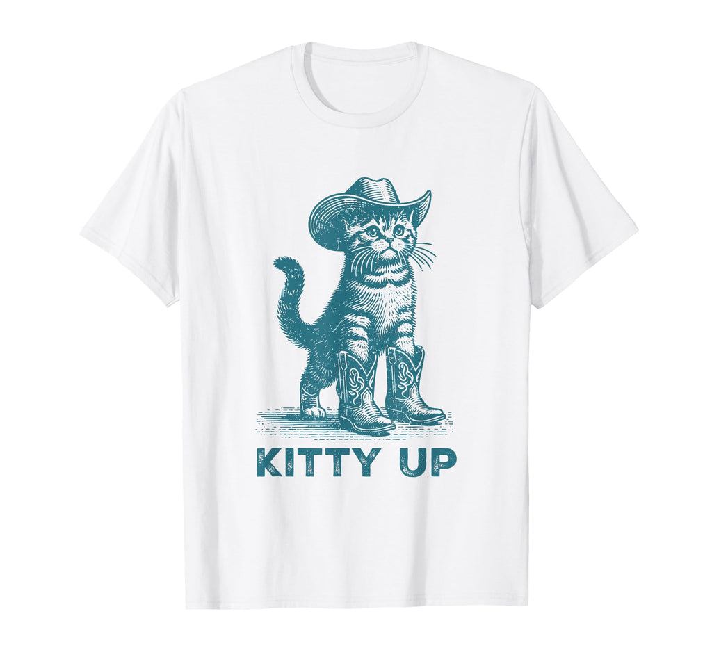 Kitty Up Country Music Cat Lover T-Shirt - Aesthetic Graphic Men Women - T-Shirt, Sweatshirt, Hoodie