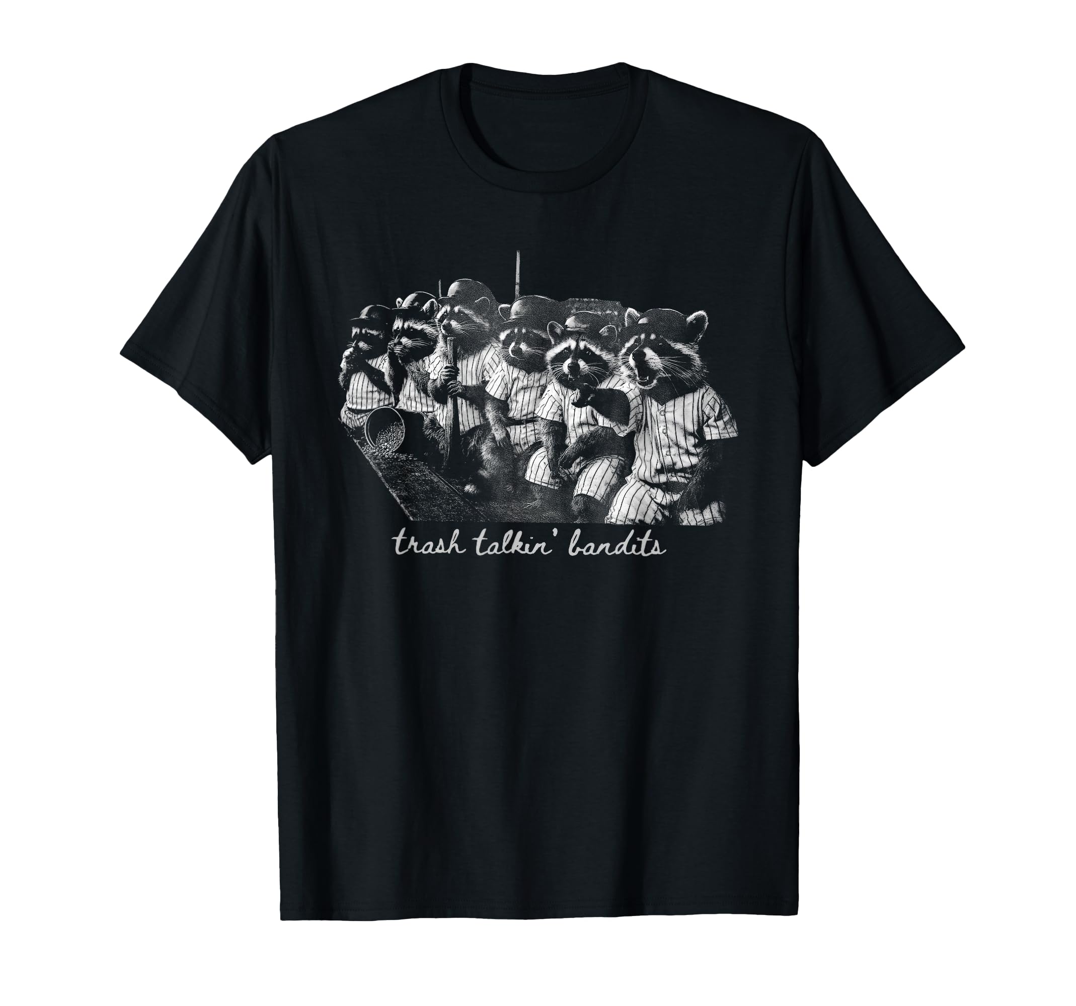 Trash Talking Bandits Racoon Funny T-Shirt - Minimalist Print Men Women - T-Shirt, Sweatshirt, Hoodie