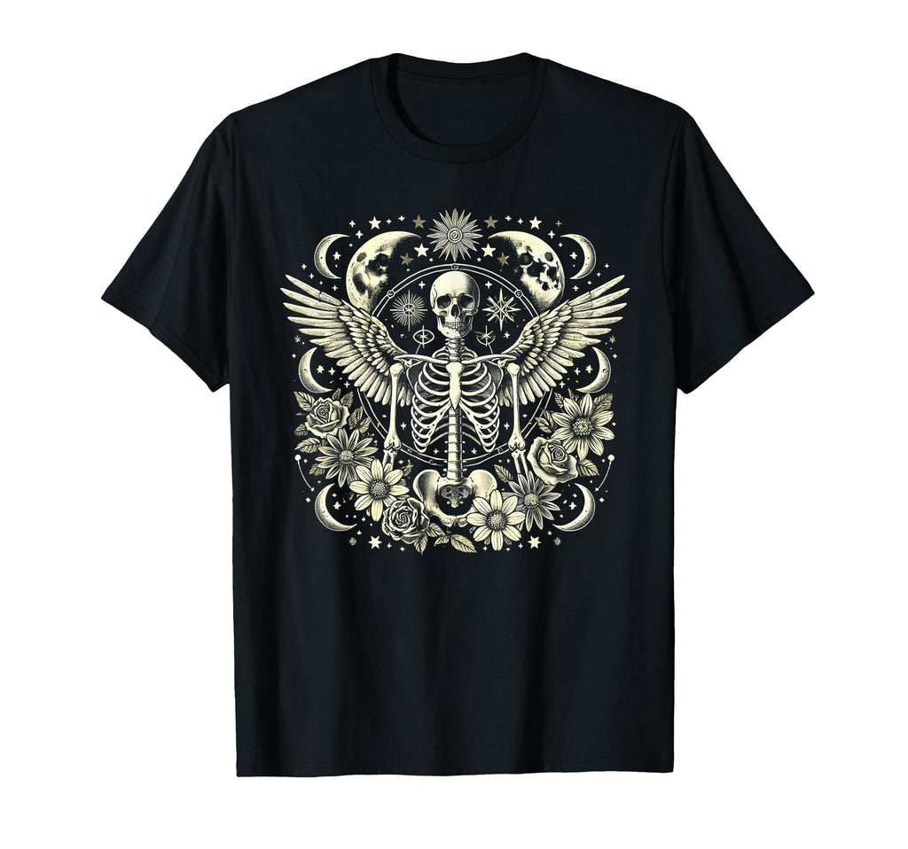 Fairycore Skeleton Butterfly Moon Y2K T-Shirt - Aesthetic Graphic Unisex - T-Shirt, Sweatshirt, Hoodie