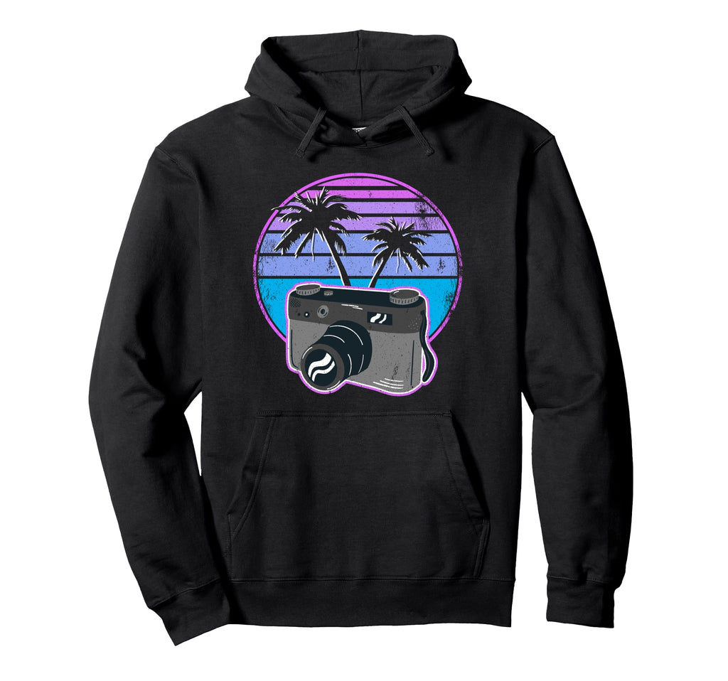 Photographer Vaporwave Camera Hoodie - Novelty Apparel for Adults - T-Shirt, Sweatshirt, Hoodie