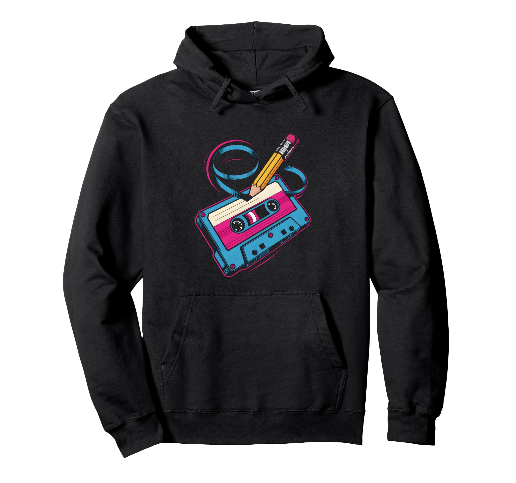 Mixtape Cassette Pencil Hoodie - Streetwear Style for Adults - T-Shirt, Sweatshirt, Hoodie