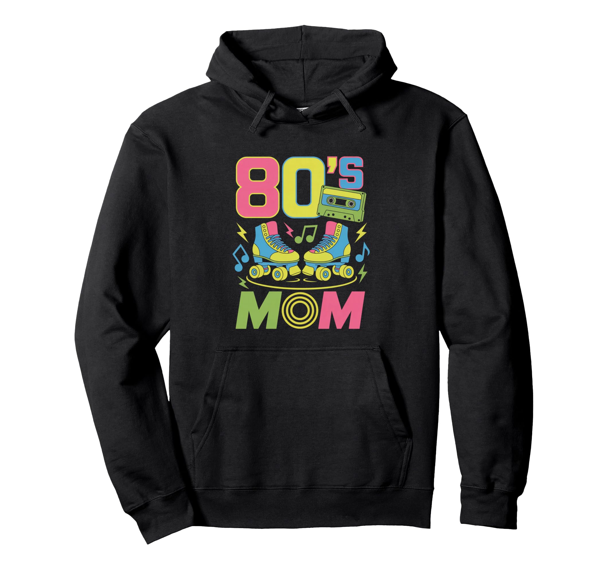 80S Mom Roller Skate Vibes Colorful Hoodie - Streetwear Style for Adults - T-Shirt, Sweatshirt, Hoodie