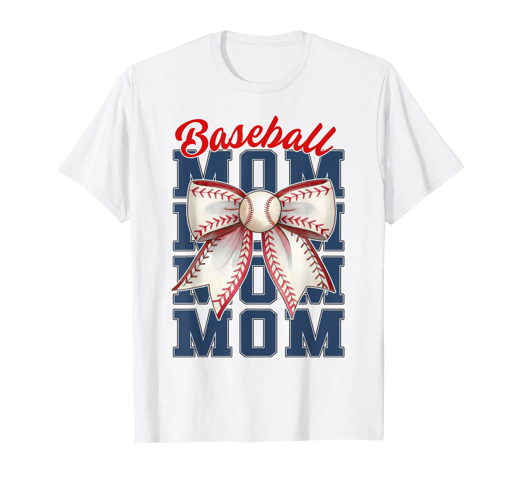 Baseball Mom Mama Coquette Bow Game Day T-Shirt - Trendy Graphic Men Women - T-Shirt, Sweatshirt, Hoodie