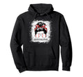 Baseball Mom Messy Bun Sunglasses Hoodie - Fun Novelty Design Men Women - T-Shirt, Sweatshirt, Hoodie