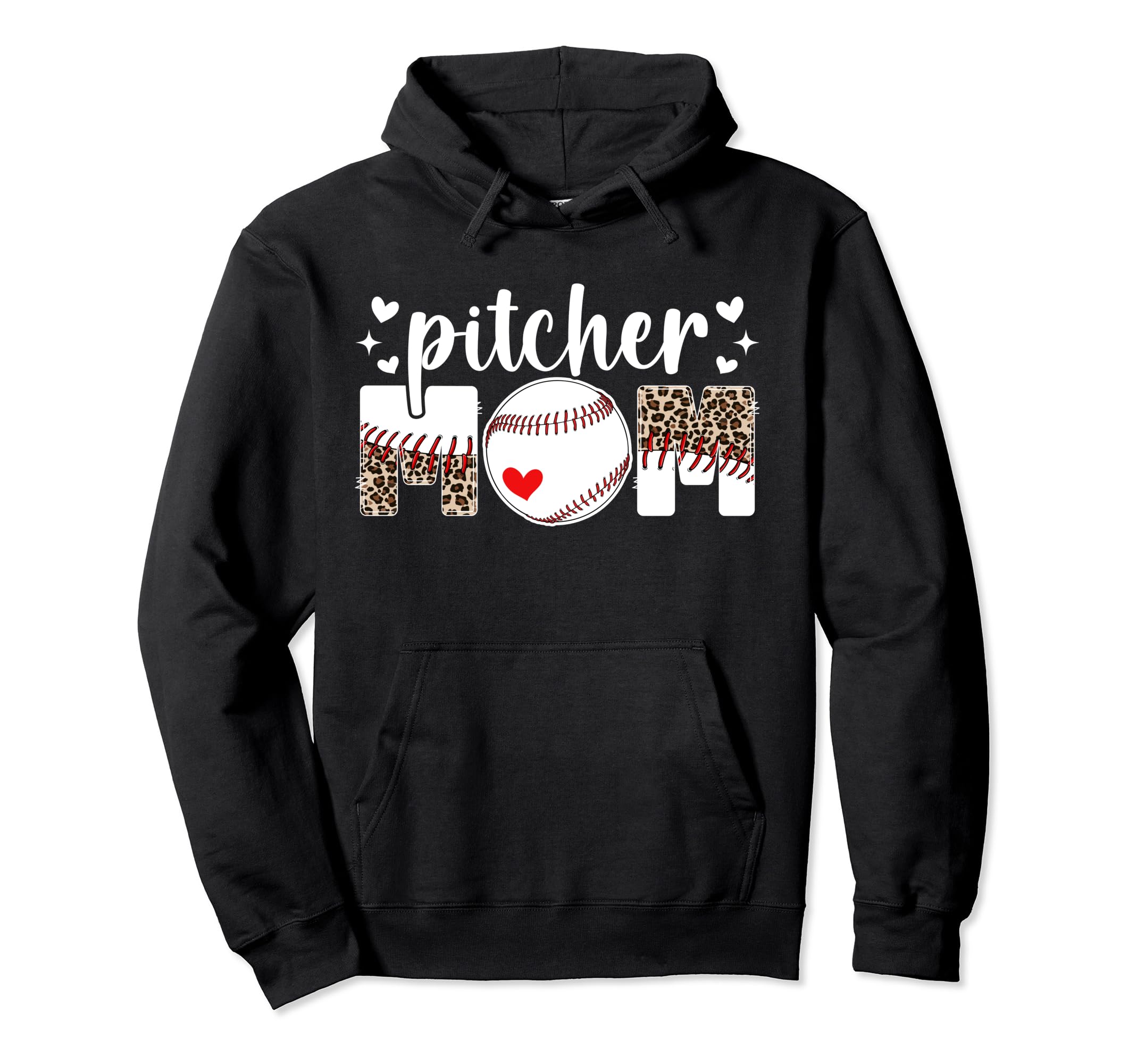 Baseball Pitcher Mom Leopard Mom Hoodie - Minimalist Print Men Women - T-Shirt, Sweatshirt, Hoodie