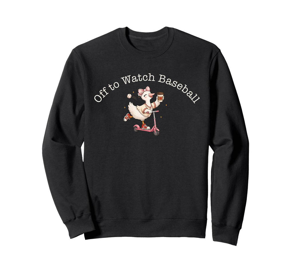 Off To Watch Baseball Funny Goose Sweatshirt - Aesthetic Graphic Unisex - T-Shirt, Sweatshirt, Hoodie