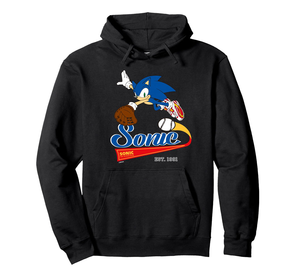Sonic Hedgehog Sonic Baseball Est 1991 Hoodie - Custom Art Print for Adults - T-Shirt, Sweatshirt, Hoodie