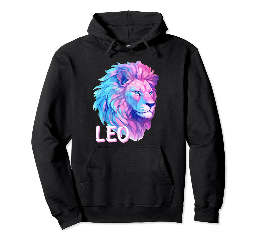 Leo Zodiac Sign Vaporwave Lion August Hoodie - Aesthetic Graphic Men Women - T-Shirt, Sweatshirt, Hoodie