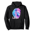 Leo Zodiac Sign Vaporwave Lion August Hoodie - Aesthetic Graphic Men Women - T-Shirt, Sweatshirt, Hoodie