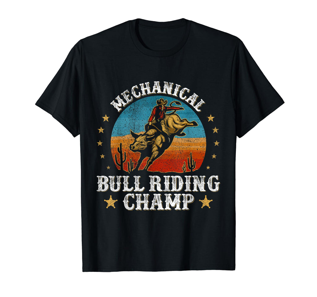 Mechanical Bull Riding Champ Bull T-Shirt - Minimalist Print for Adults - T-Shirt, Sweatshirt, Hoodie