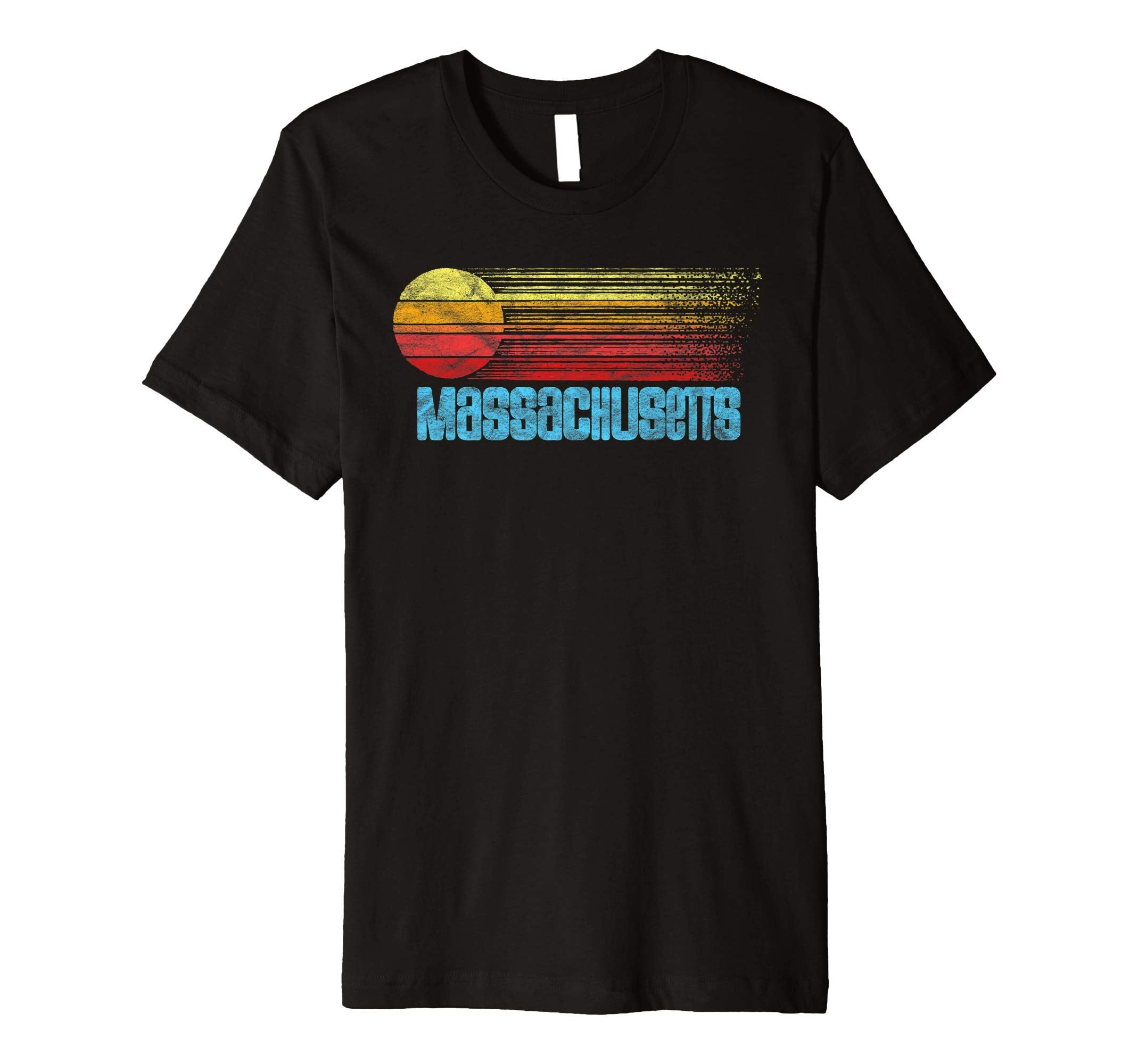 Massachusetts Distressed Sun T-Shirt - Unique Graphic Unisex - T-Shirt, Sweatshirt, Hoodie