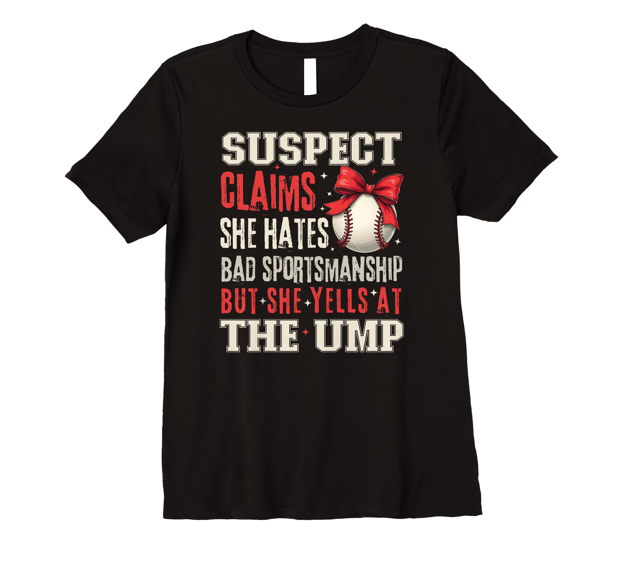 Womens Funny Baseball Suspect Claims T-Shirt - Novelty Apparel for Adults - T-Shirt, Sweatshirt, Hoodie