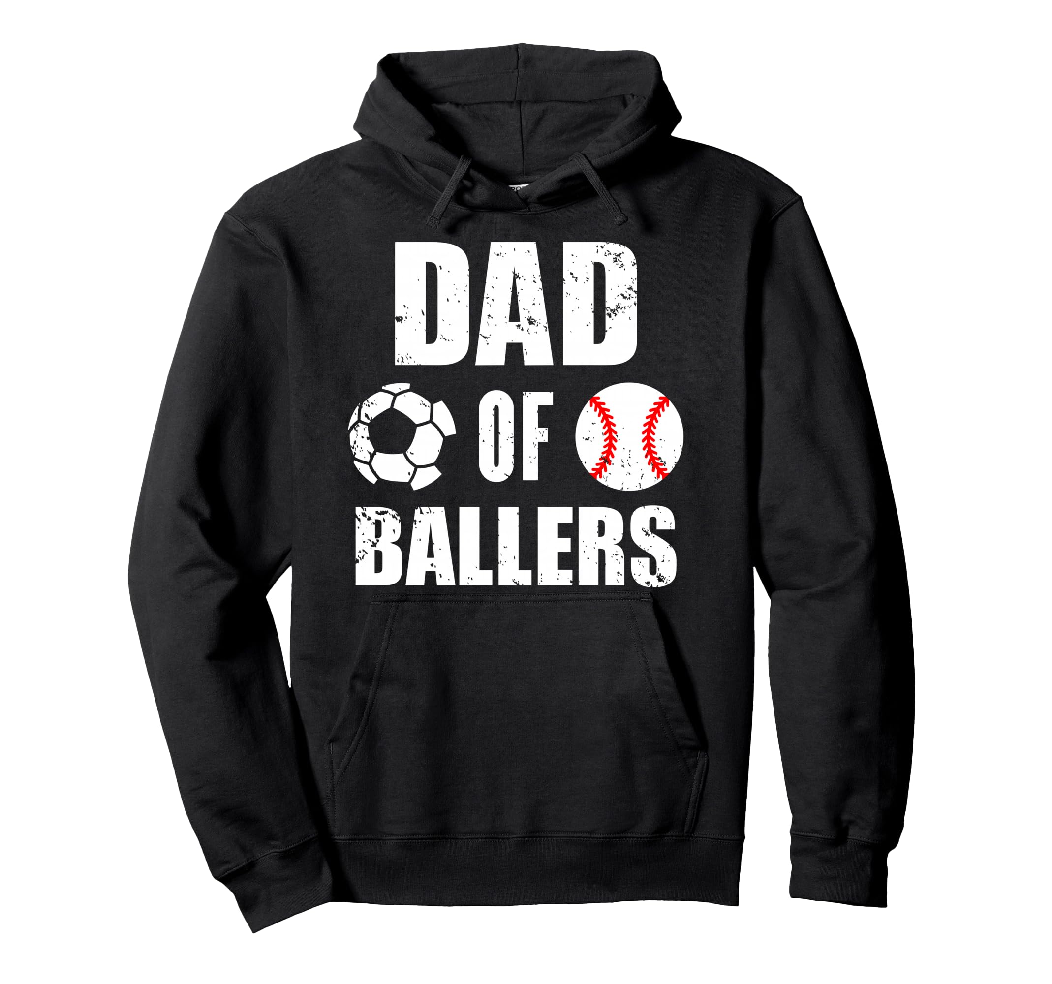Dad Ballers Funny Soccer Baseball Dad Hoodie - Minimalist Print for Adults - T-Shirt, Sweatshirt, Hoodie