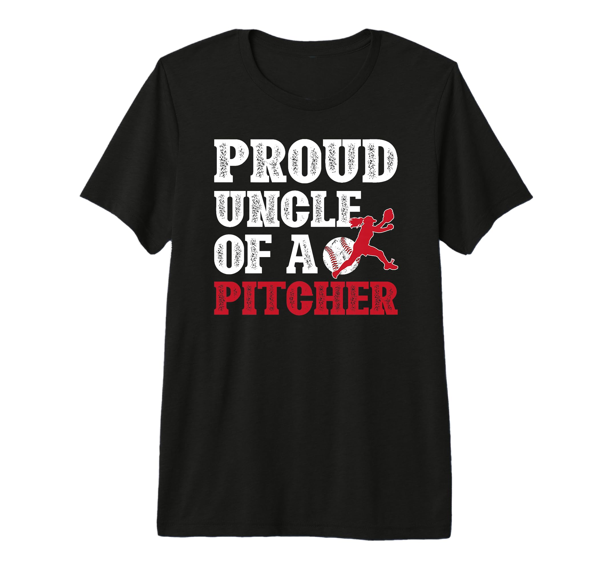 Mens Proud Baseball Pitcher Uncle T-Shirt - Custom Art Print Unisex - T-Shirt, Sweatshirt, Hoodie