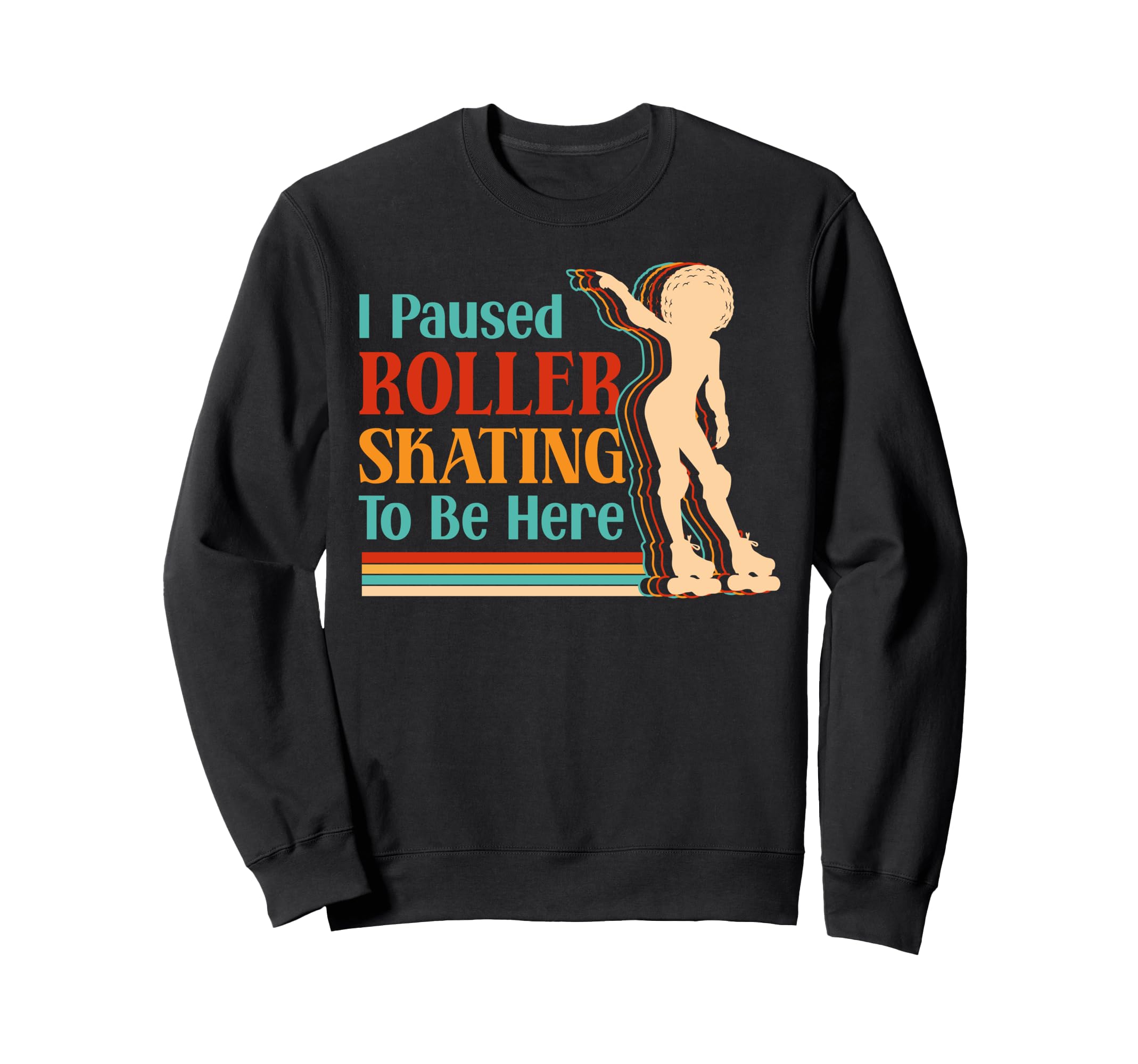 Roller Skating Skate 1970S Black Afro Sweatshirt - Streetwear Style Unisex - T-Shirt, Sweatshirt, Hoodie
