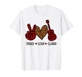 Peace Love Guitar Leopard T-Shirt - Aesthetic Graphic for Adults - T-Shirt, Sweatshirt, Hoodie