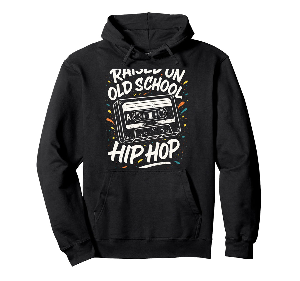 Raised Old School 90S Hip Hop Cassette Hoodie - Aesthetic Graphic Unisex - T-Shirt, Sweatshirt, Hoodie
