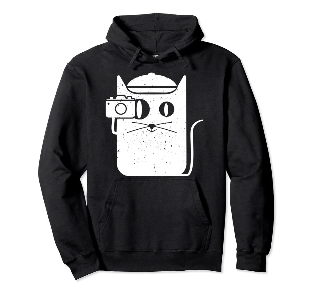 Cat Kitten Camera Photography Hoodie - Custom Art Print Men Women - T-Shirt, Sweatshirt, Hoodie