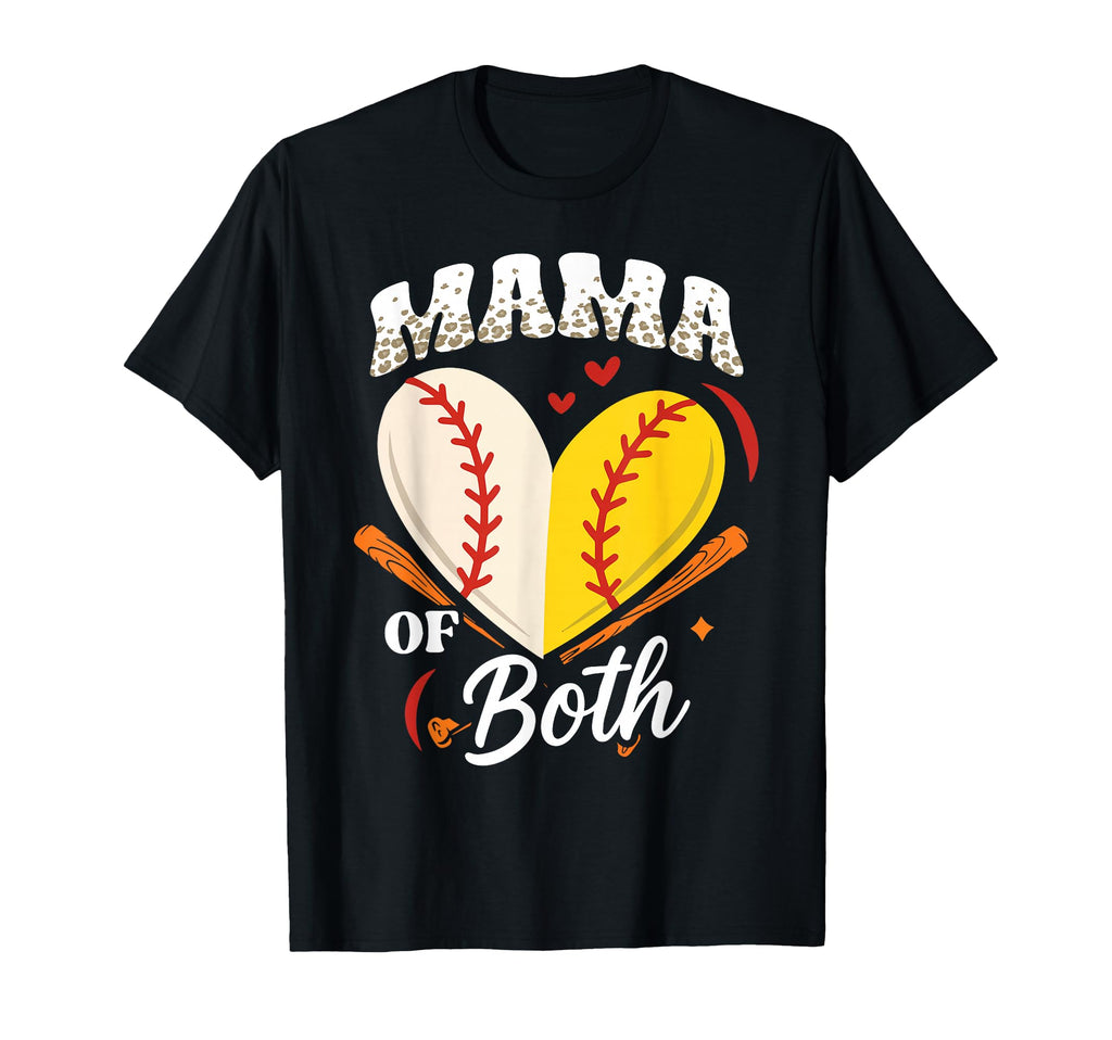 Mama Both Baseball Softball Mom Game Day T-Shirt - Graphic Print for Adults - T-Shirt, Sweatshirt, Hoodie