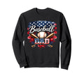 Baseball Dad American Flag Baseball Sweatshirt - Trendy Graphic Men Women - T-Shirt, Sweatshirt, Hoodie