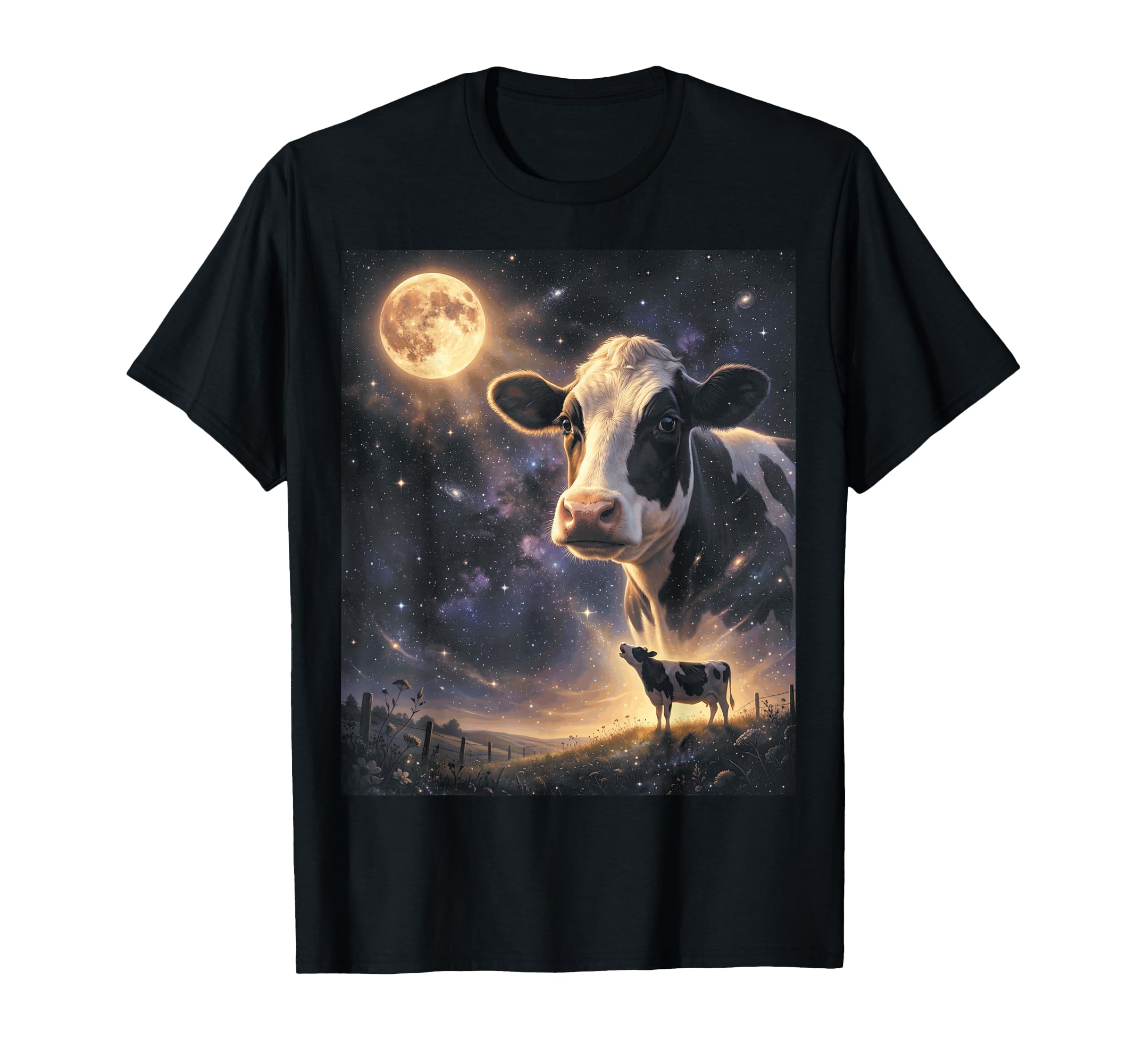 90S Cow Mooing Moon Y2K Aesthetic T-Shirt - Casual Everyday Wear Unisex - T-Shirt, Sweatshirt, Hoodie