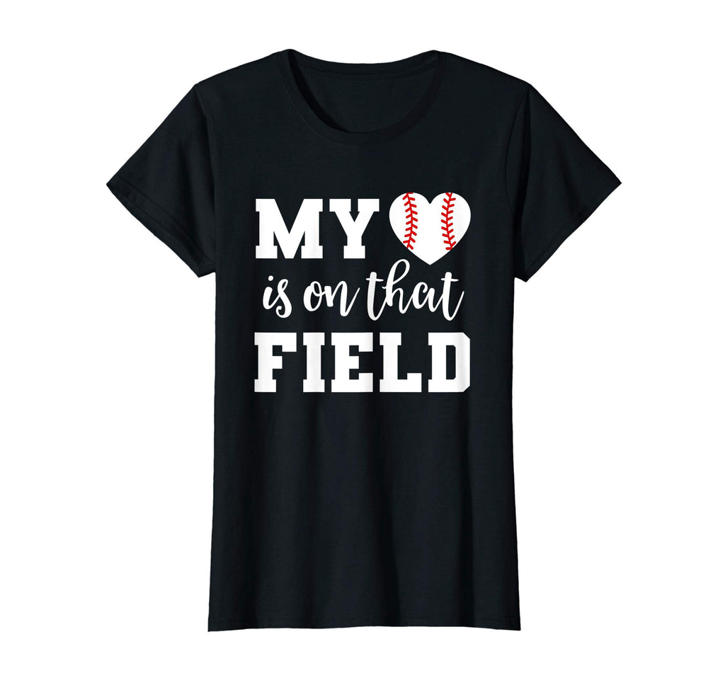 Heart Field Baseball Moms Softball Ball T-Shirt - Graphic Print Men Women - T-Shirt, Sweatshirt, Hoodie