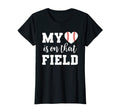 Heart Field Baseball Moms Softball Ball T-Shirt - Graphic Print Men Women - T-Shirt, Sweatshirt, Hoodie