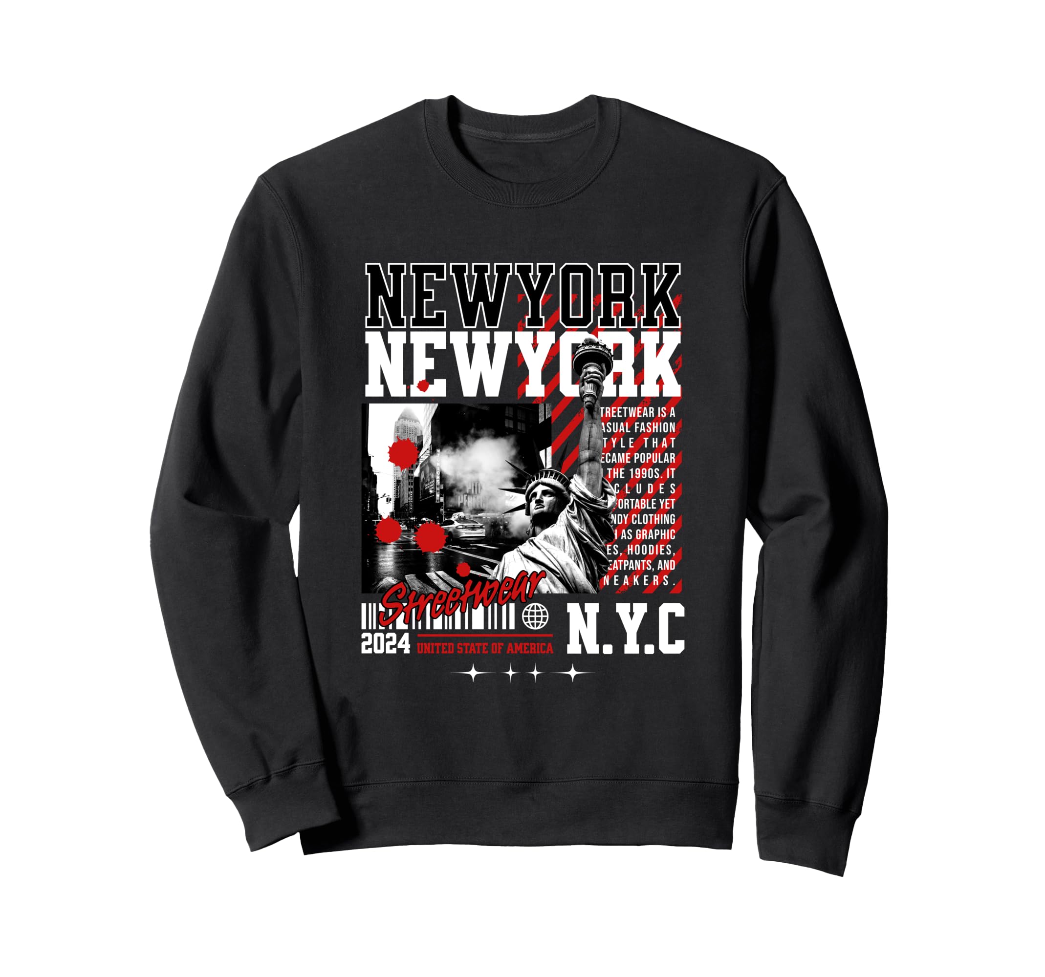 Streetwear New York Bold Urban Sweatshirt - Unique Graphic for Adults - T-Shirt, Sweatshirt, Hoodie