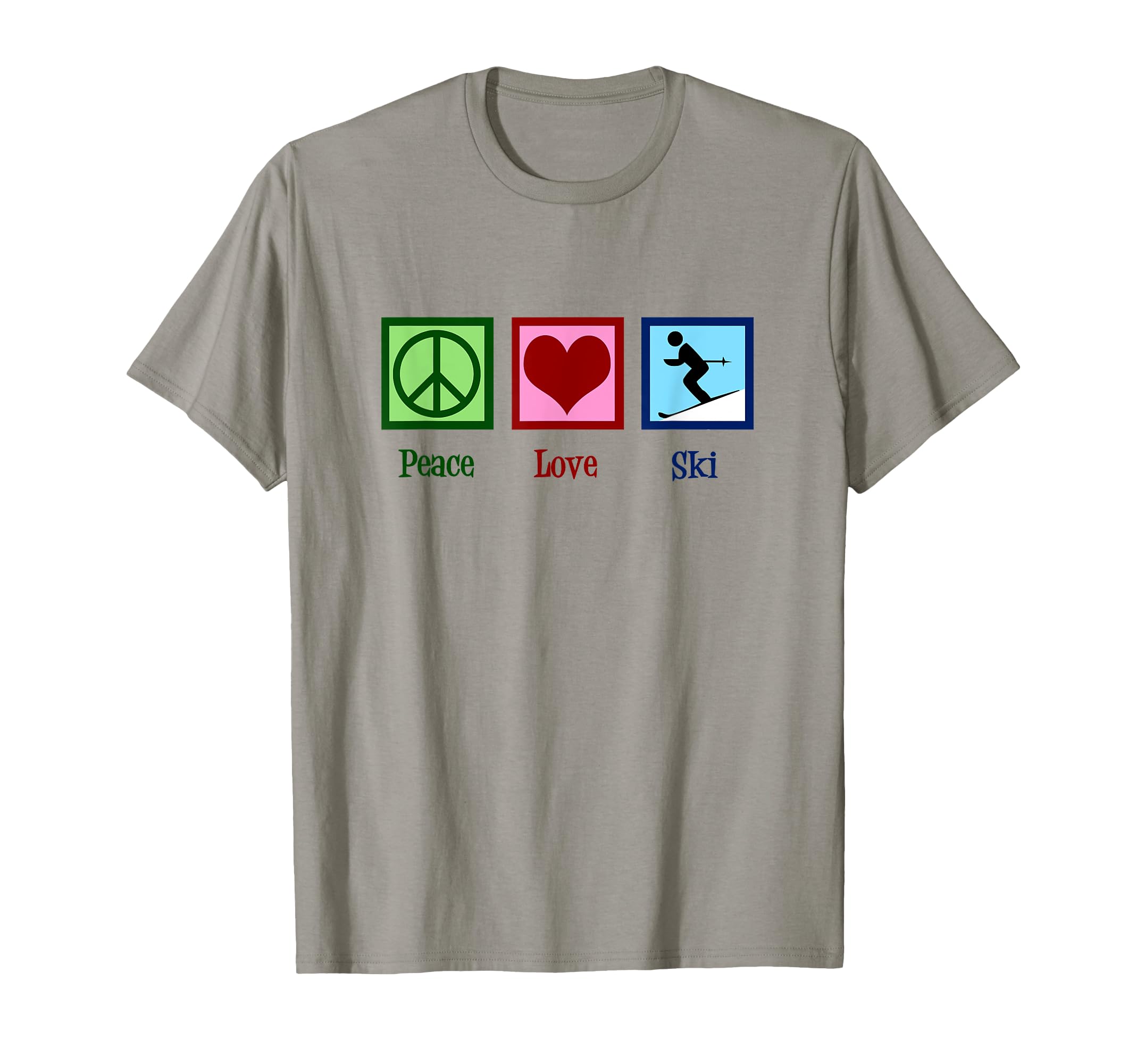 Skiing Peace Love Ski T-Shirt - Casual Everyday Wear for Adults - T-Shirt, Sweatshirt, Hoodie