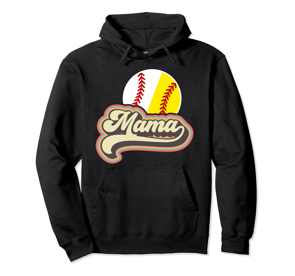 Mama Softball Baseball Mom Baseball Hoodie - Trendy Graphic Men Women - T-Shirt, Sweatshirt, Hoodie