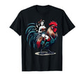 Pin Up Riding Rooster Patriotic T-Shirt - Trendy Graphic Men Women - T-Shirt, Sweatshirt, Hoodie