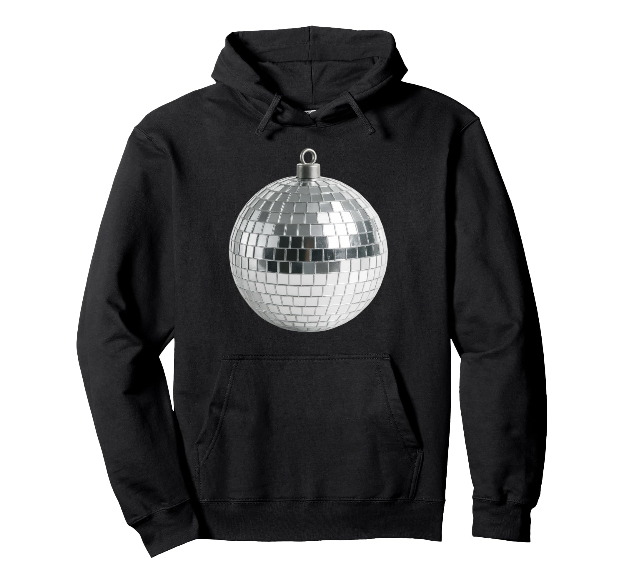 Silver Disco Ball Minimal Dancecore Hoodie - Custom Art Print Men Women - T-Shirt, Sweatshirt, Hoodie