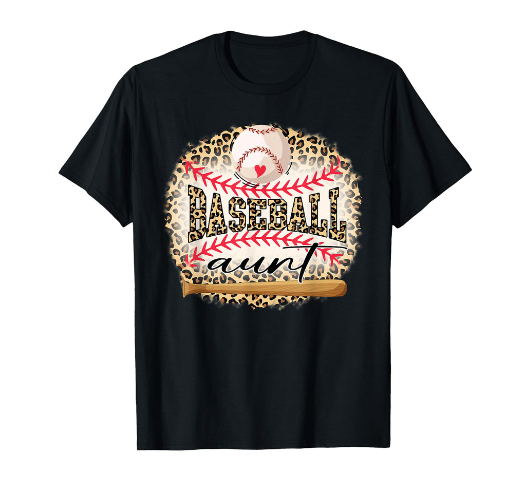 Baseball Aunt Funny Leopard Baseball T-Shirt - Trendy Graphic Men Women - T-Shirt, Sweatshirt, Hoodie