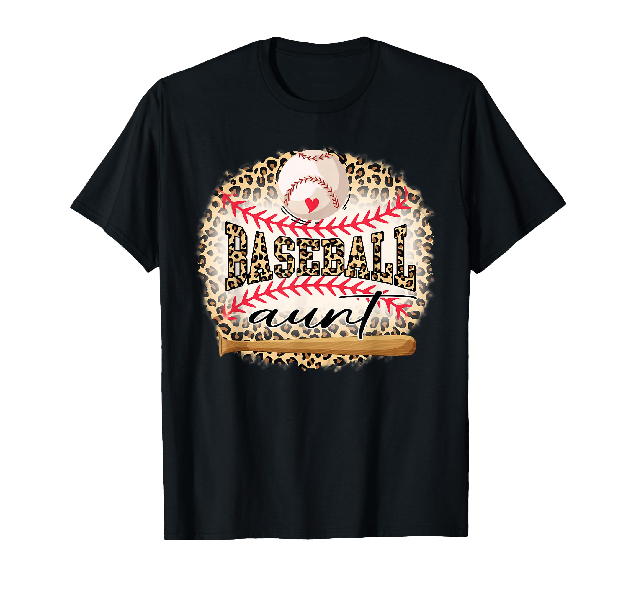 Baseball Aunt Funny Leopard Baseball T-Shirt - Trendy Graphic Men Women - T-Shirt, Sweatshirt, Hoodie