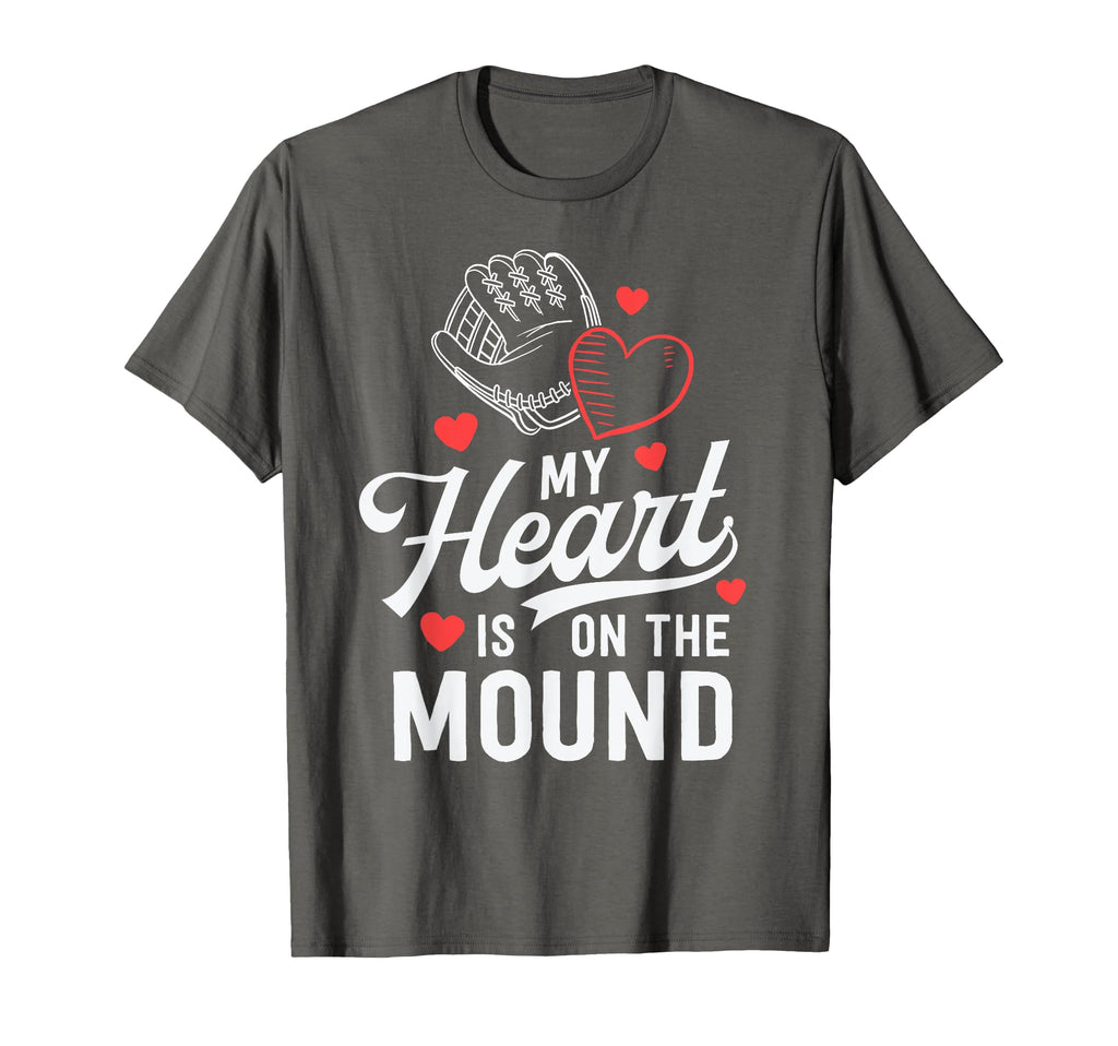 Mom Baseball Gift My Heart Is Mound T-Shirt - Trendy Graphic Men Women - T-Shirt, Sweatshirt, Hoodie
