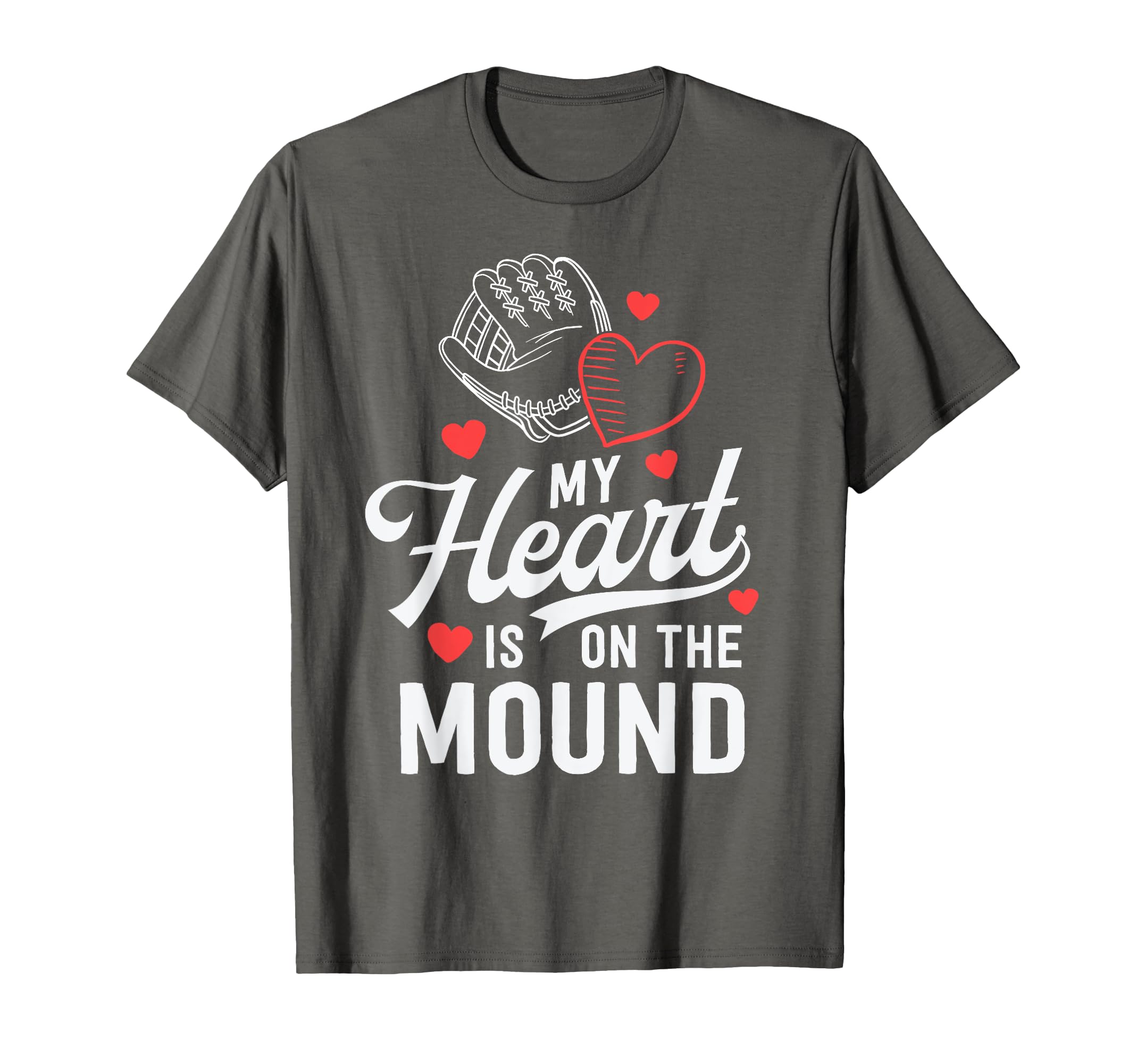 Mom Baseball Gift My Heart Is Mound T-Shirt - Trendy Graphic Men Women - T-Shirt, Sweatshirt, Hoodie