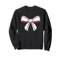 Baseball Bow Baseball Mom Mama Sweatshirt - Novelty Apparel Unisex - T-Shirt, Sweatshirt, Hoodie