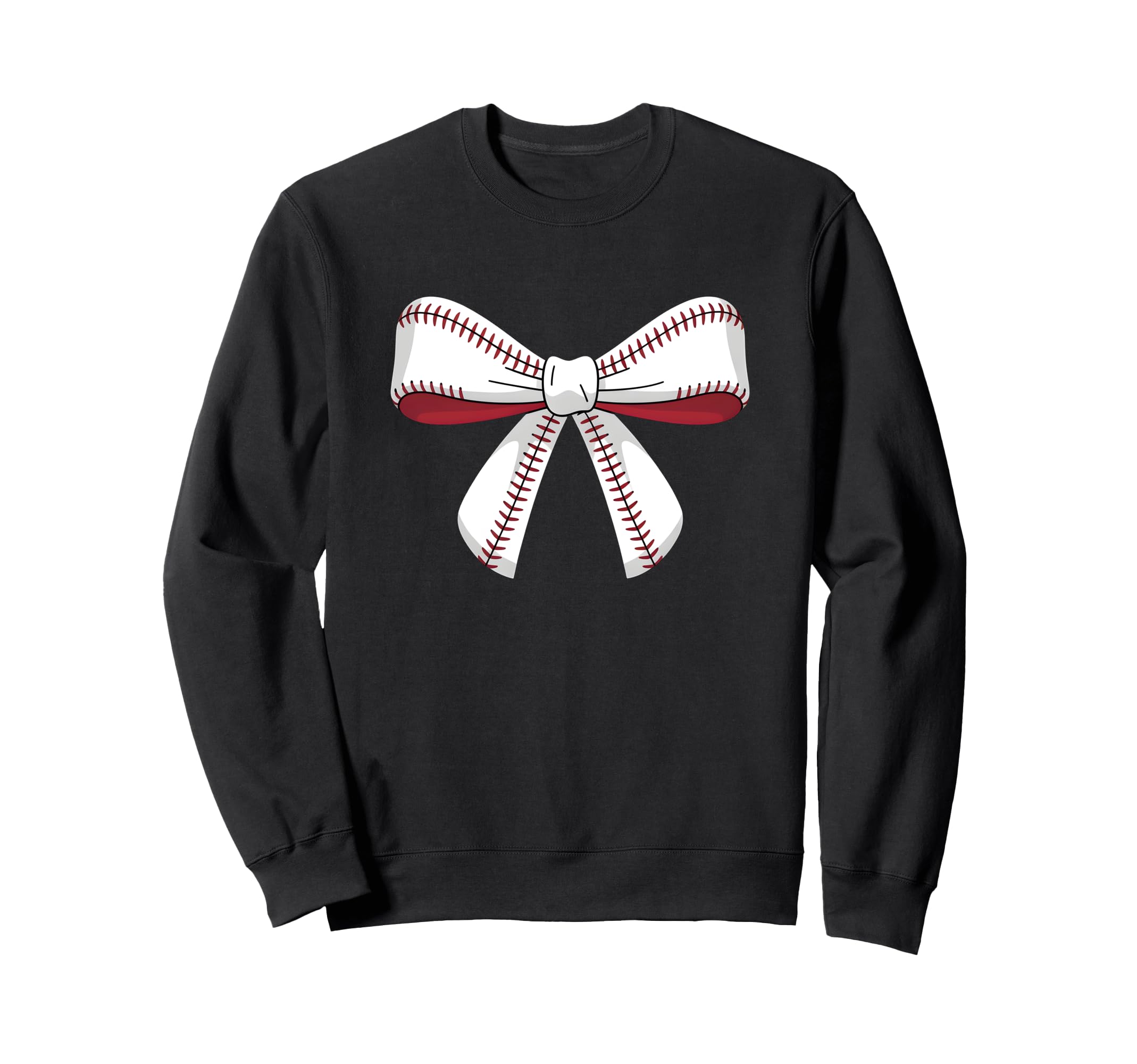 Baseball Bow Baseball Mom Mama Sweatshirt - Novelty Apparel Unisex - T-Shirt, Sweatshirt, Hoodie
