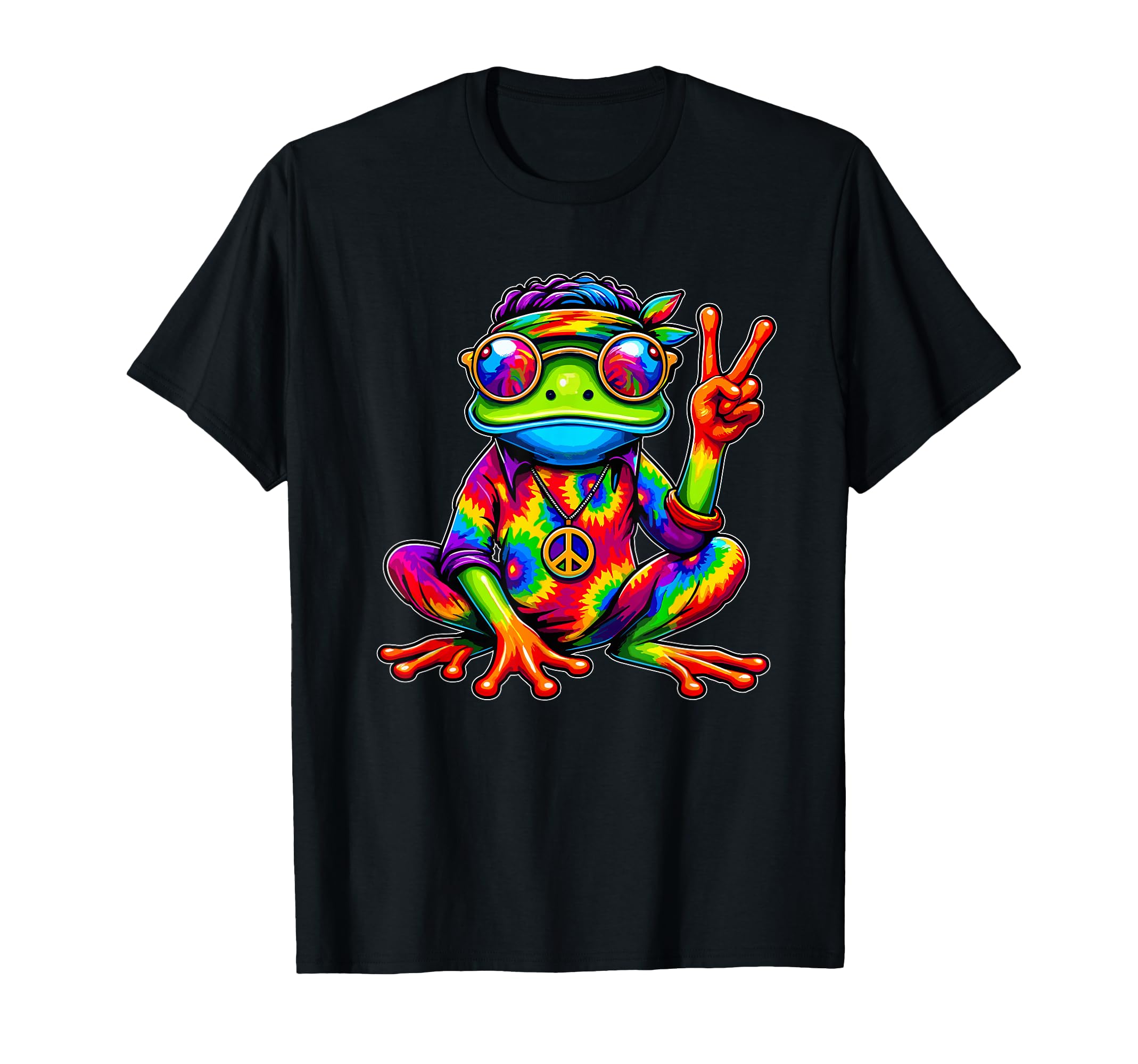 Hippie Tie Dye Frog 70S Party 60S T-Shirt - Aesthetic Graphic for Adults - T-Shirt, Sweatshirt, Hoodie
