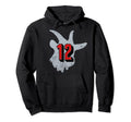 Goat 12 Distressed Hoodie - Novelty Apparel Men Women - T-Shirt, Sweatshirt, Hoodie